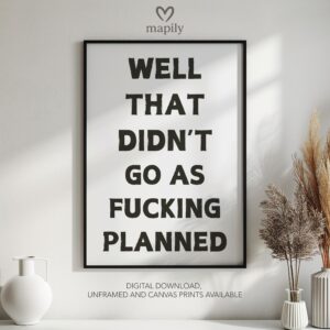 Framed modern wall art Not As Planned, perfect for those who love bold and expressive interiors