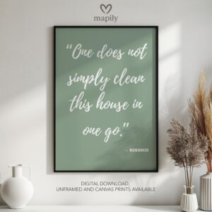 Clean and modern typography artwork One Does Not Simply, ideal for home office inspiration