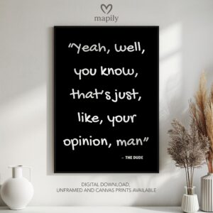 Minimalist framed art print with a clean and sophisticated design Your Opinion Man, blending seamlessly into any space