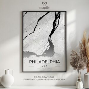 Visual celebration of Philadelphia Map, expressed through modern graphic design