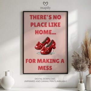 Graphic statement print No Place Like Home with a minimalist layout and modern flair