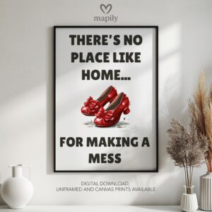 Framed quote artwork No Place Like Home with clean lines and a modern visual balance