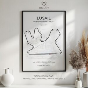 Elegant framed artwork showcasing Qatar F1, perfect for a statement wall