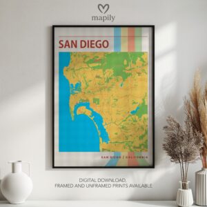 Personalised wall decor print Miami Map Poster, crafted with thoughtful design