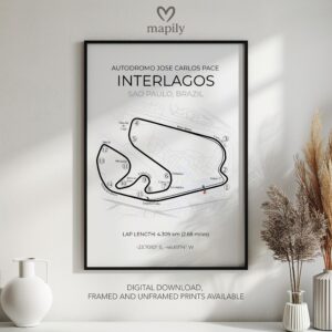 Design-forward art print showcasing Sau Paulo F1, perfect for home or workspace