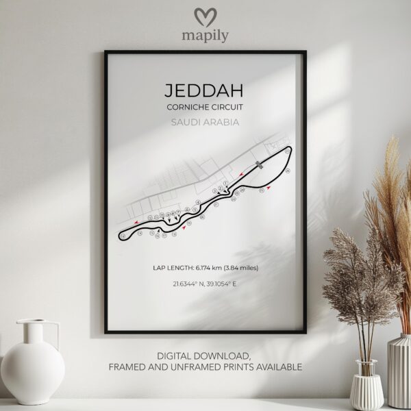 Decorative wall piece featuring Saudi Arabia F1, created to blend with modern settings
