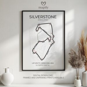 Custom artwork print Silverstone F1, tailored for simplicity and emotional value