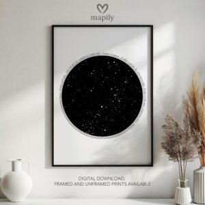 Contemporary star map print Personalized Starmap, crafted to mark meaningful memories