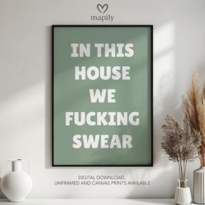 Graphic statement print Swear with a minimalist layout and modern flair