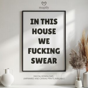 Framed modern wall art Swear, perfect for those who love bold and expressive interiors