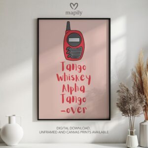Bold text-based wall art Tango Whisky Alpha Tango - Over, crafted for a modern interior with a touch of attitude
